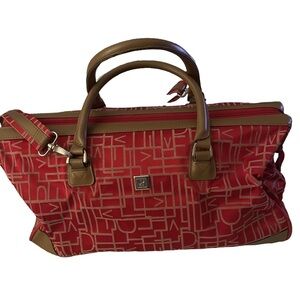 DVF  Red Geometric Patterned Tote Bag